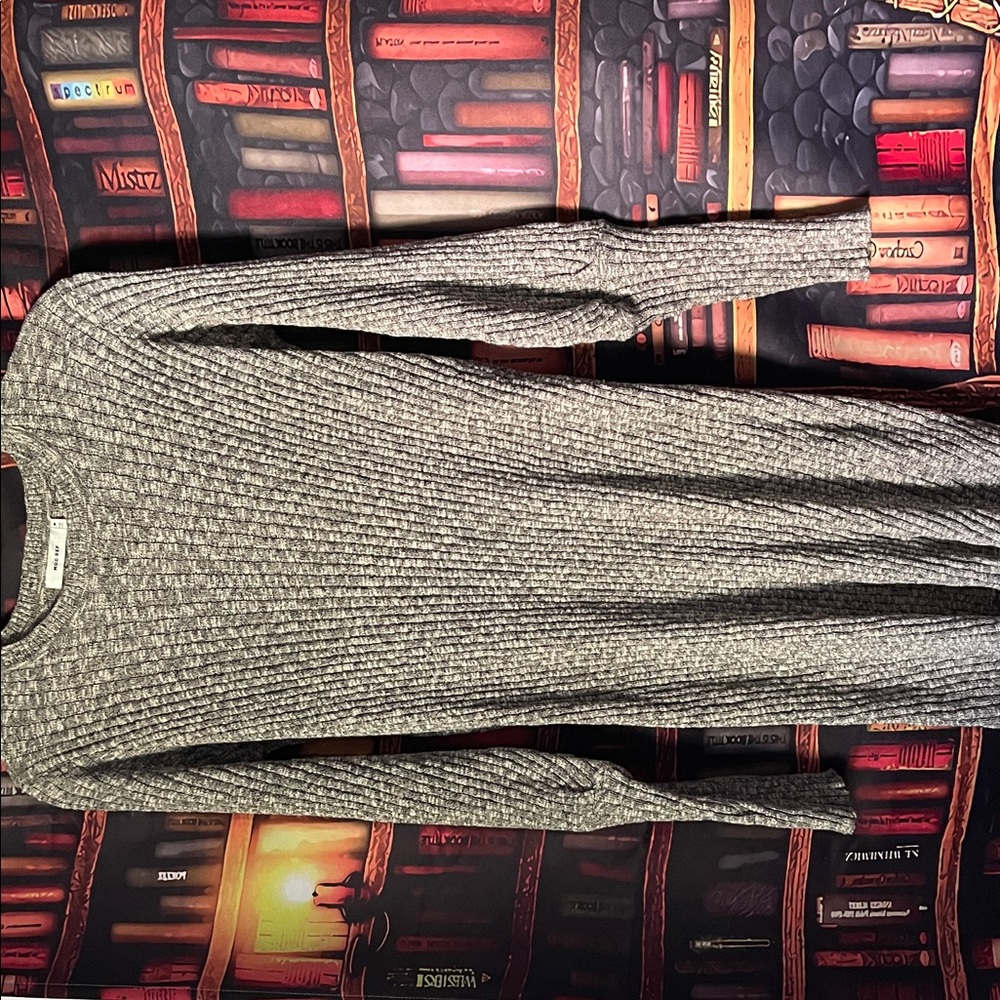 Mod Ref Gray Ribbed Long Sleeve Dress